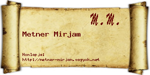 Metner Mirjam névjegykártya